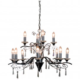 Oriel Lighting-DIAZ 12 LIGHT Modern Chrome and Crystal Chandeleir 